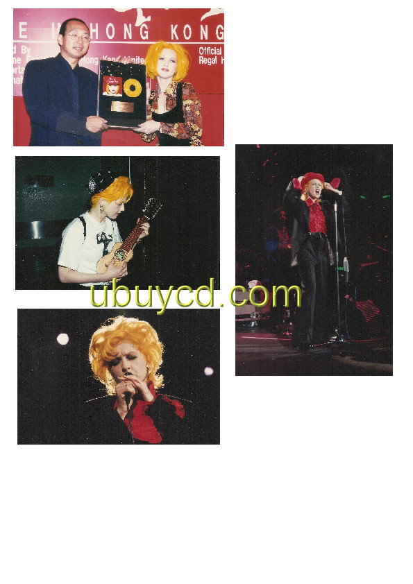 Cyndi Lauper-Live In Hong Kong 80's Photo 3R SizeX 4  Rare & New