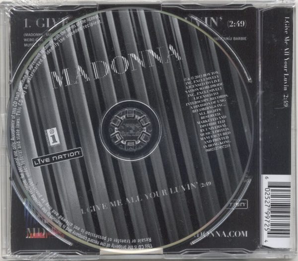 Madonna-Give Me All Your Luvin'  Promotional Single Hong Kong CD(New & Sealed)